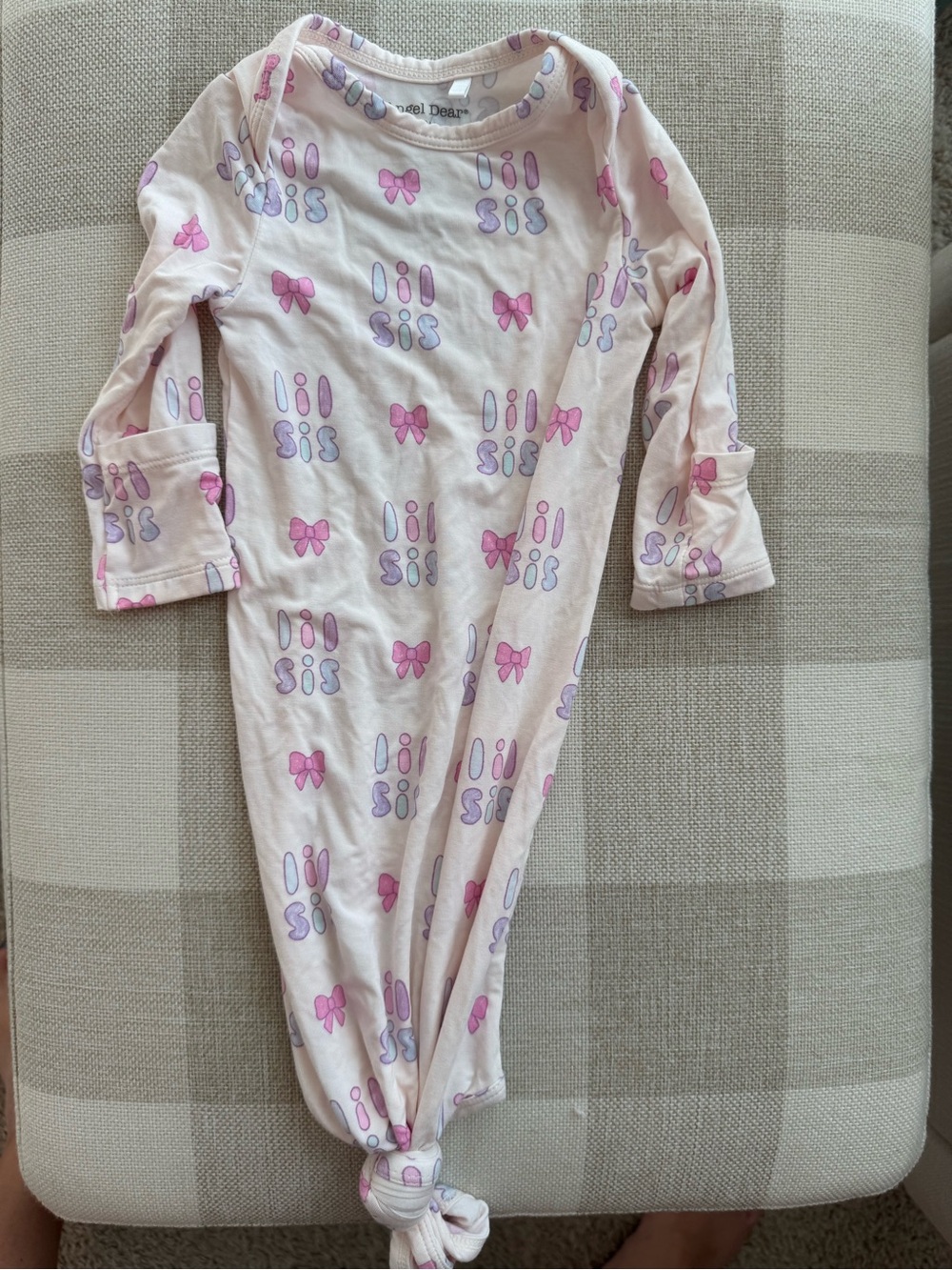 Angel Dear Pink 'Lil Sis' Bow Knotted PJs